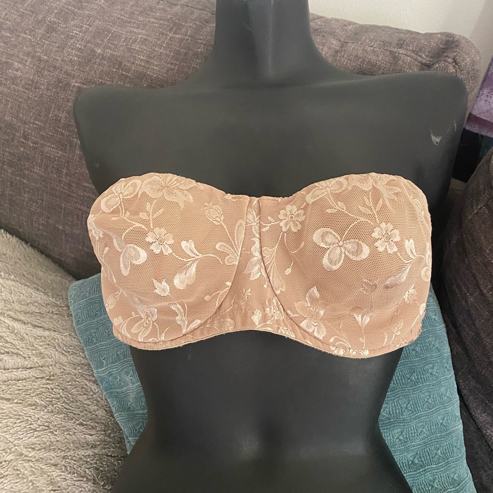 Soma Tan Lace Bandeau with Molded Cups